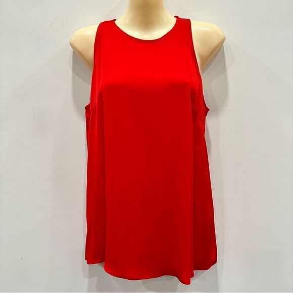MILLY Red Silk Sleeveless Tank Blouse size 2 - Picture 1 of 7
